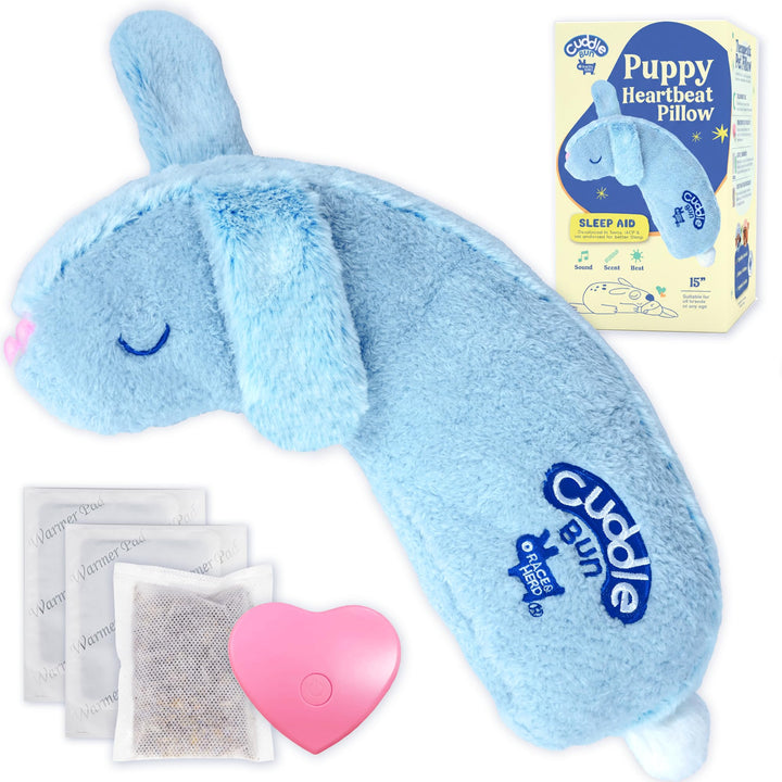 Race&Herd CuddleBun heartbeat toy blue close-up for puppy comfort and soothing heartbeat