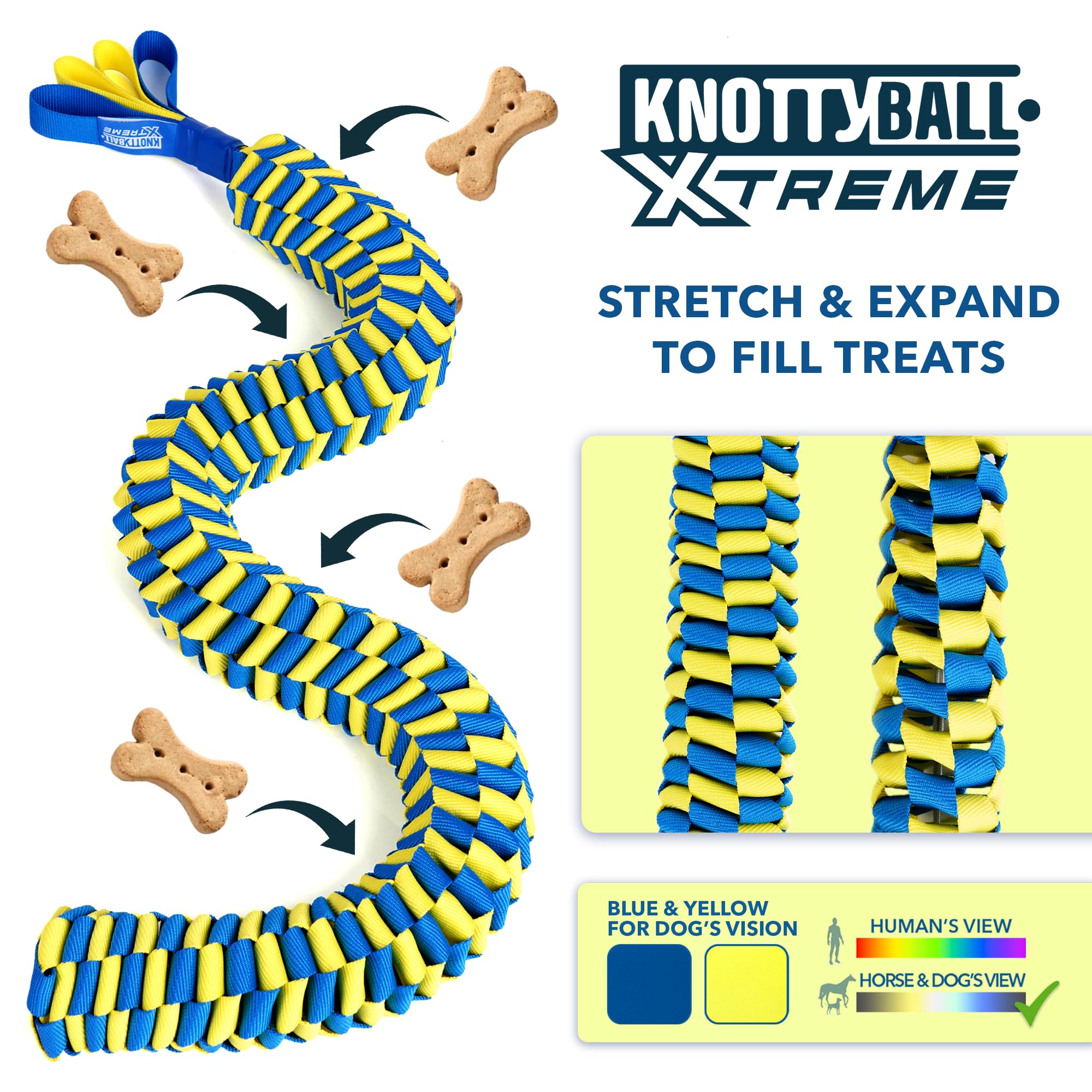Race&Herd KnottyBall Xtreme with treat pockets enabling extended nose work and rewards.