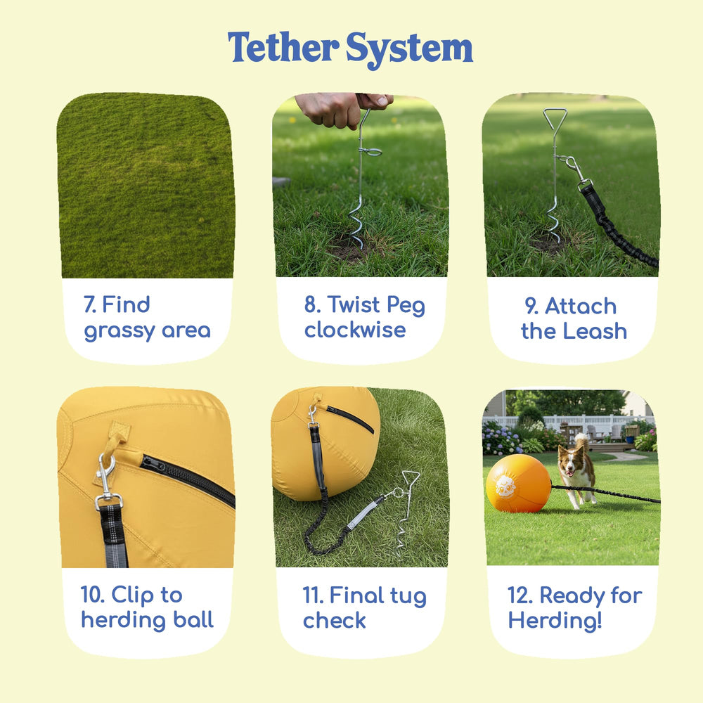 Race&Herd no-pole design attaches to a tree for instant setup.
