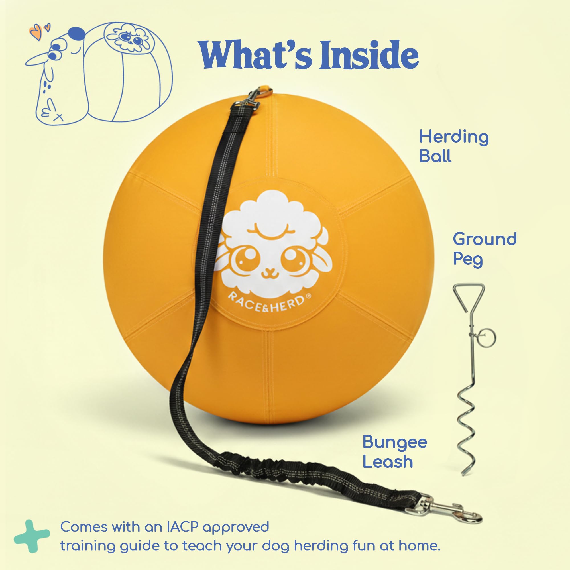 Race&Herd outdoor dog tetherball rope setup for quick backyard fun.