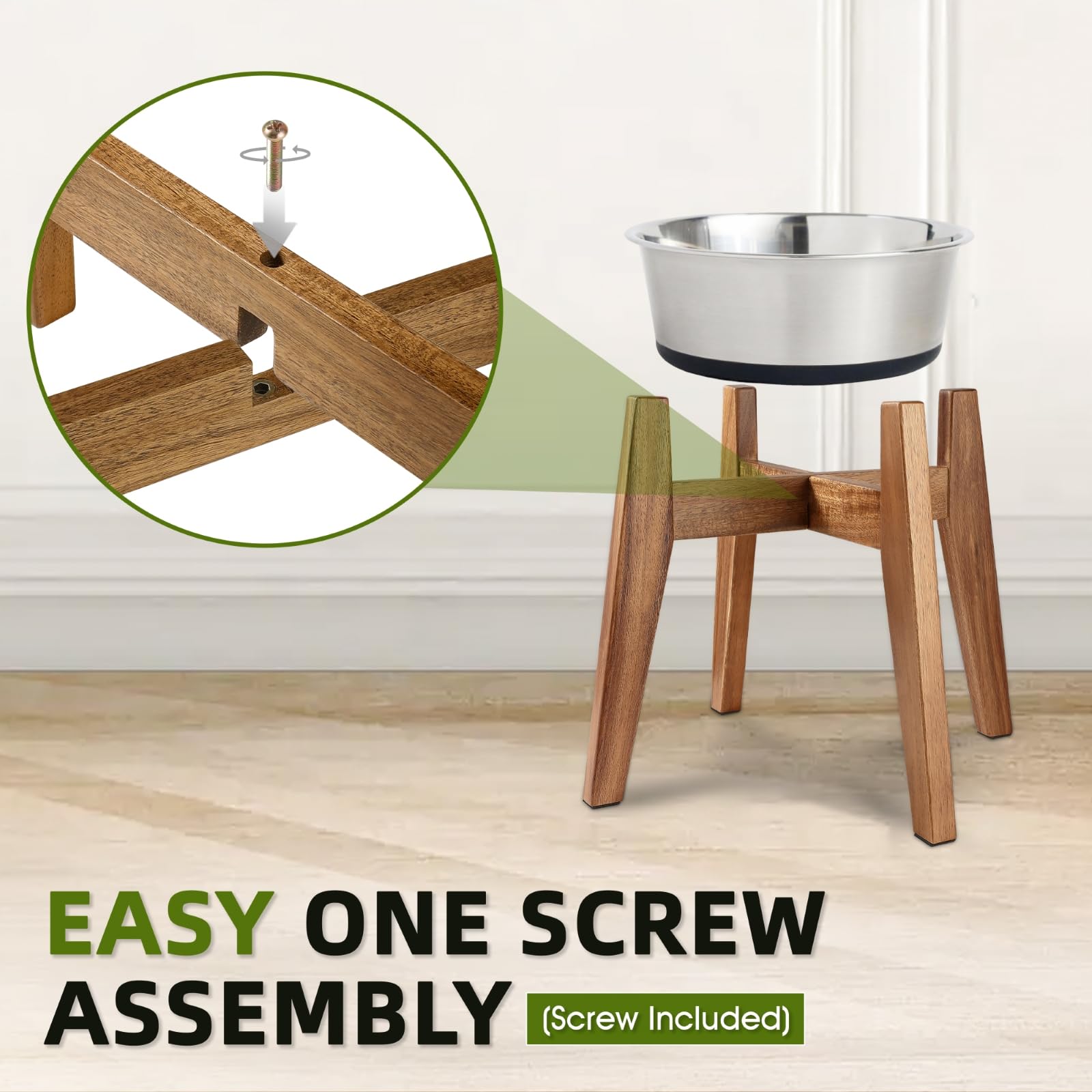 Rainbleland-dog-bowl-stand-up-to-9in-bowls accommodates larger bowls for sizable pets.