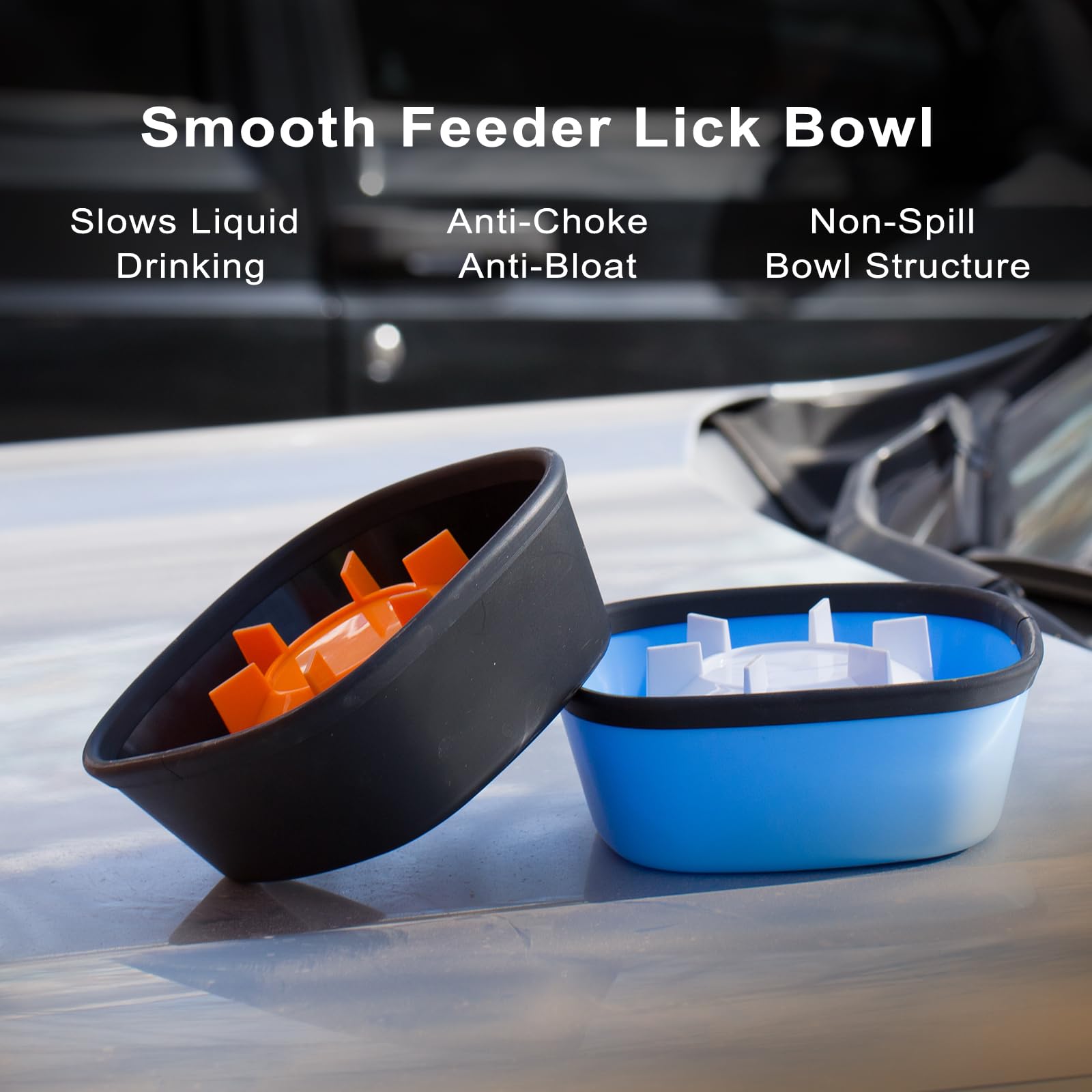RAINWOOD dog lick bowl designed for bone broth supports controlled servings