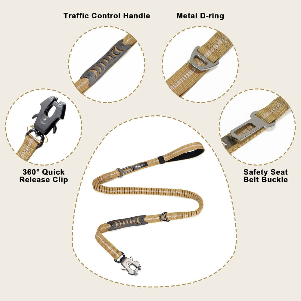 Raipult leash traffic handle: extra grip near traffic for safety