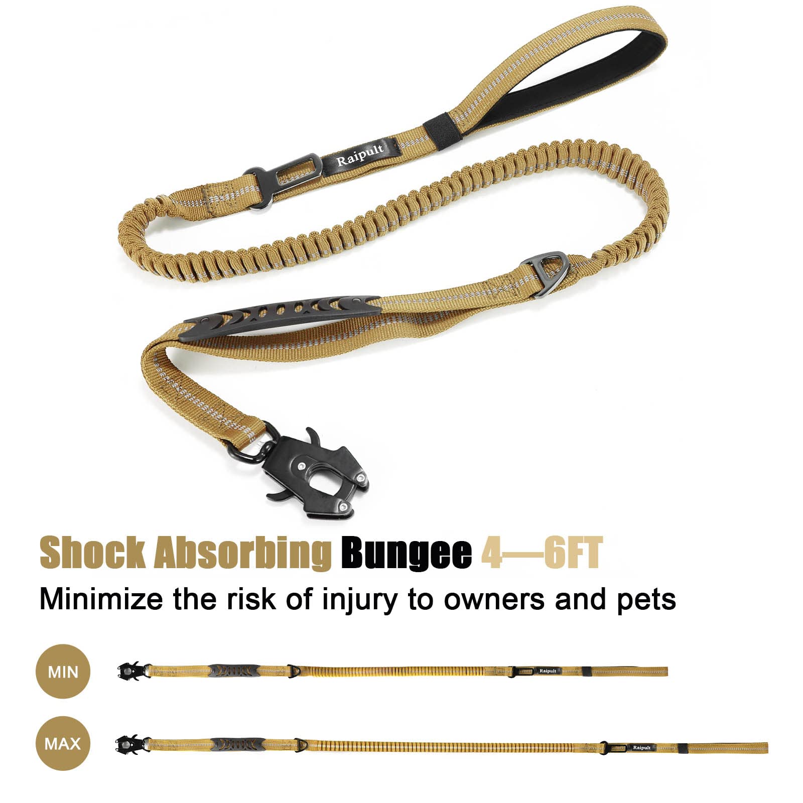 Raipult dual-handle leash: comfortable walking and training control