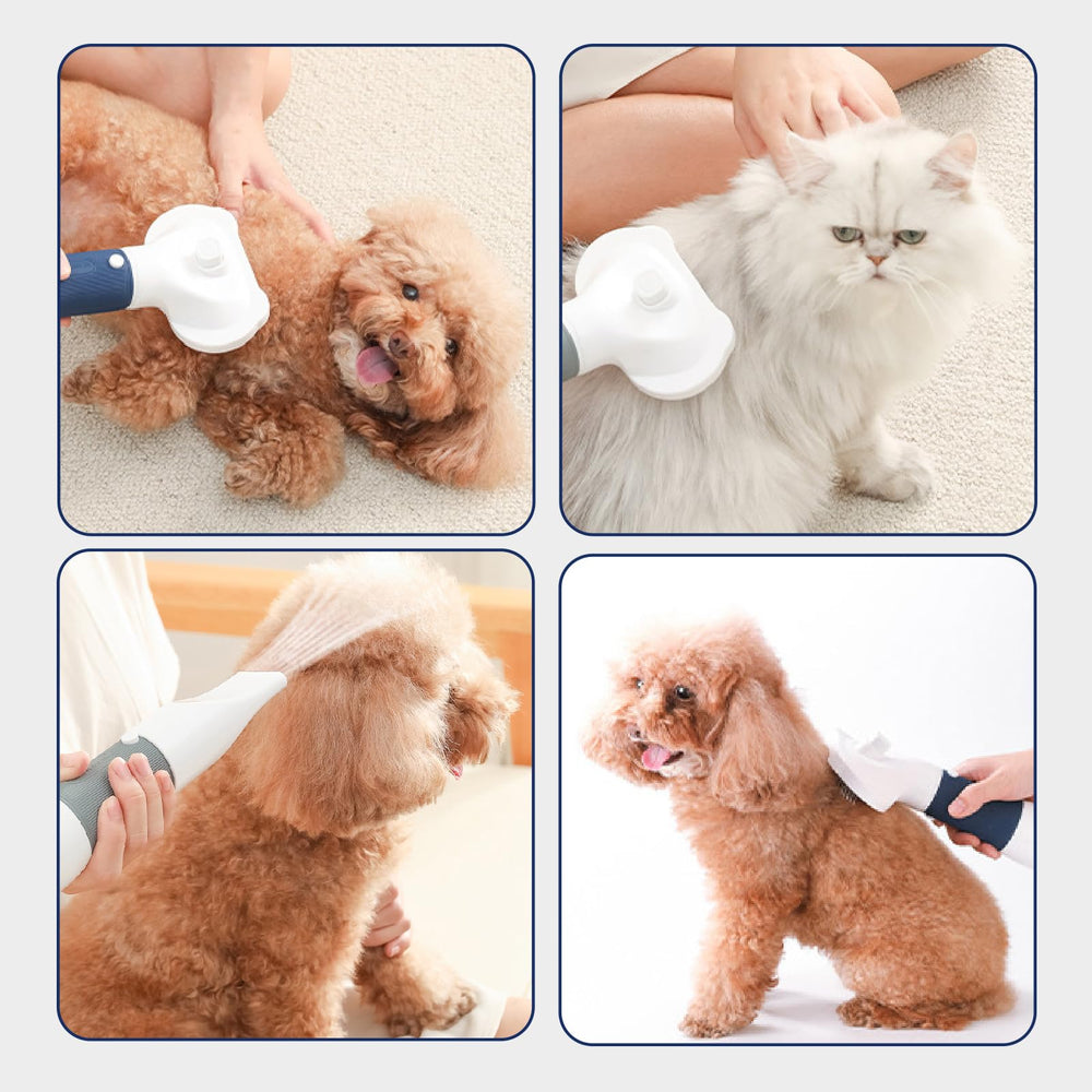 RAIWAV ergonomic handle and long cord enable flexible pet grooming.