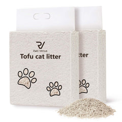Raki Venus Tofu Litter original packaging shown, two-pack 12lb for bulk convenience