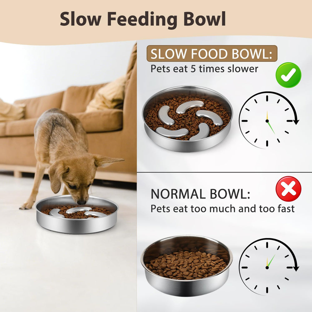 Ralory slow feeder bowl interior features flower-hump design to encourage slower eating