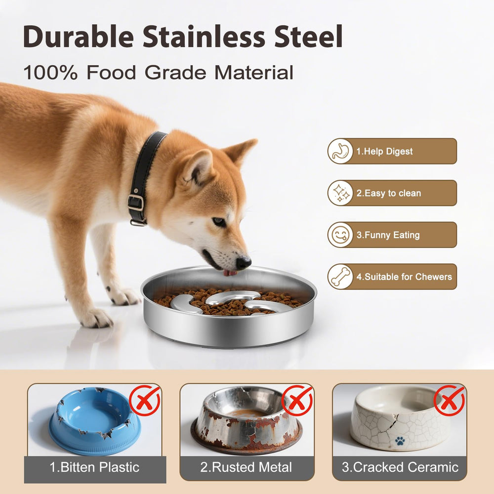 Ralory slow feeder bowl shows non-slip base for mess-free dining