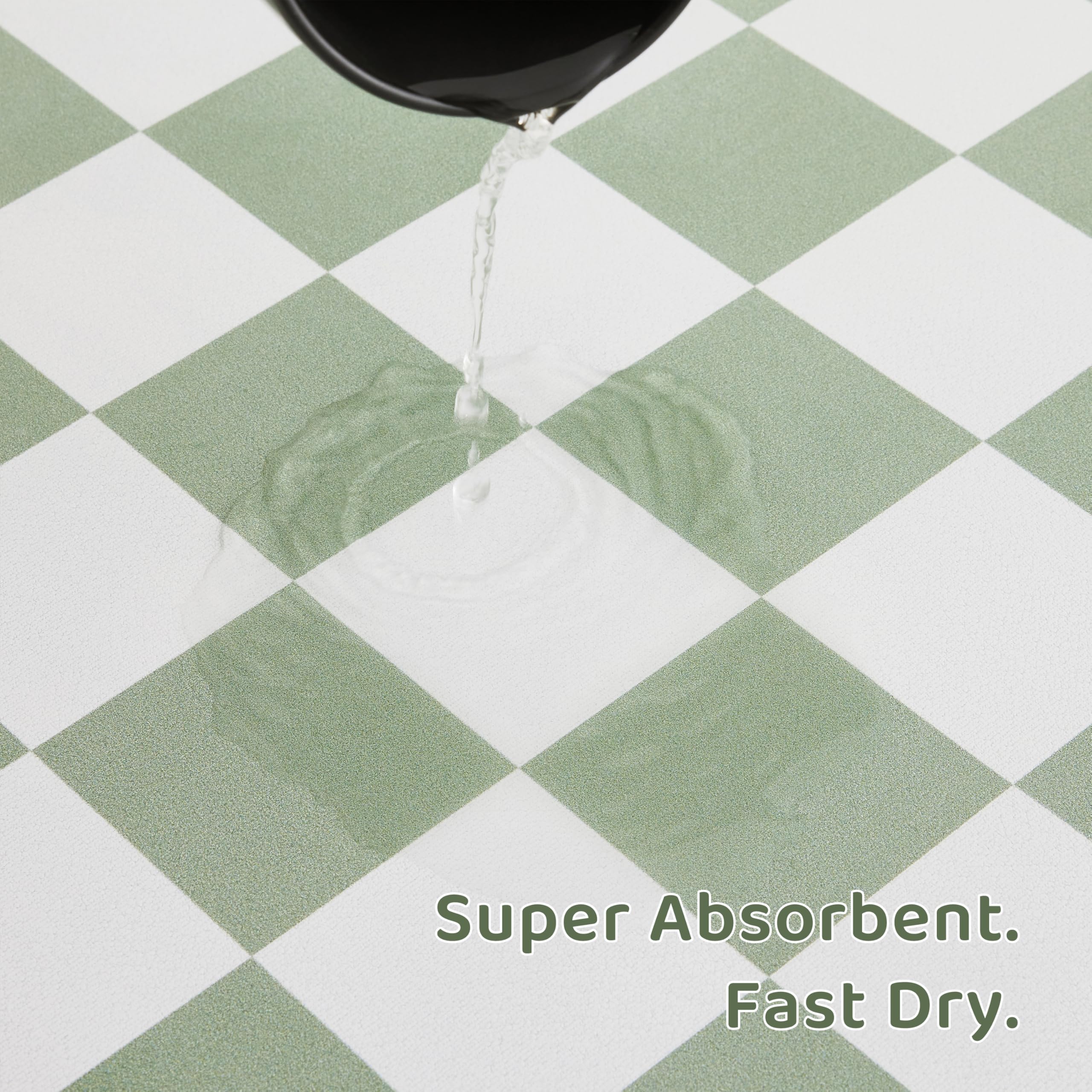 Ralxion checkered mat doubles as a bowl-drying surface after washing.