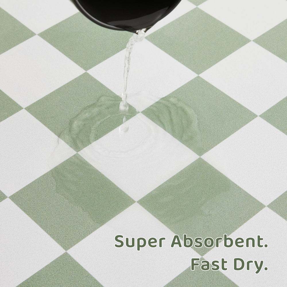 Ralxion checkered mat doubles as a bowl-drying surface after washing.