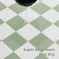 Ralxion checkered mat doubles as a bowl-drying surface after washing.