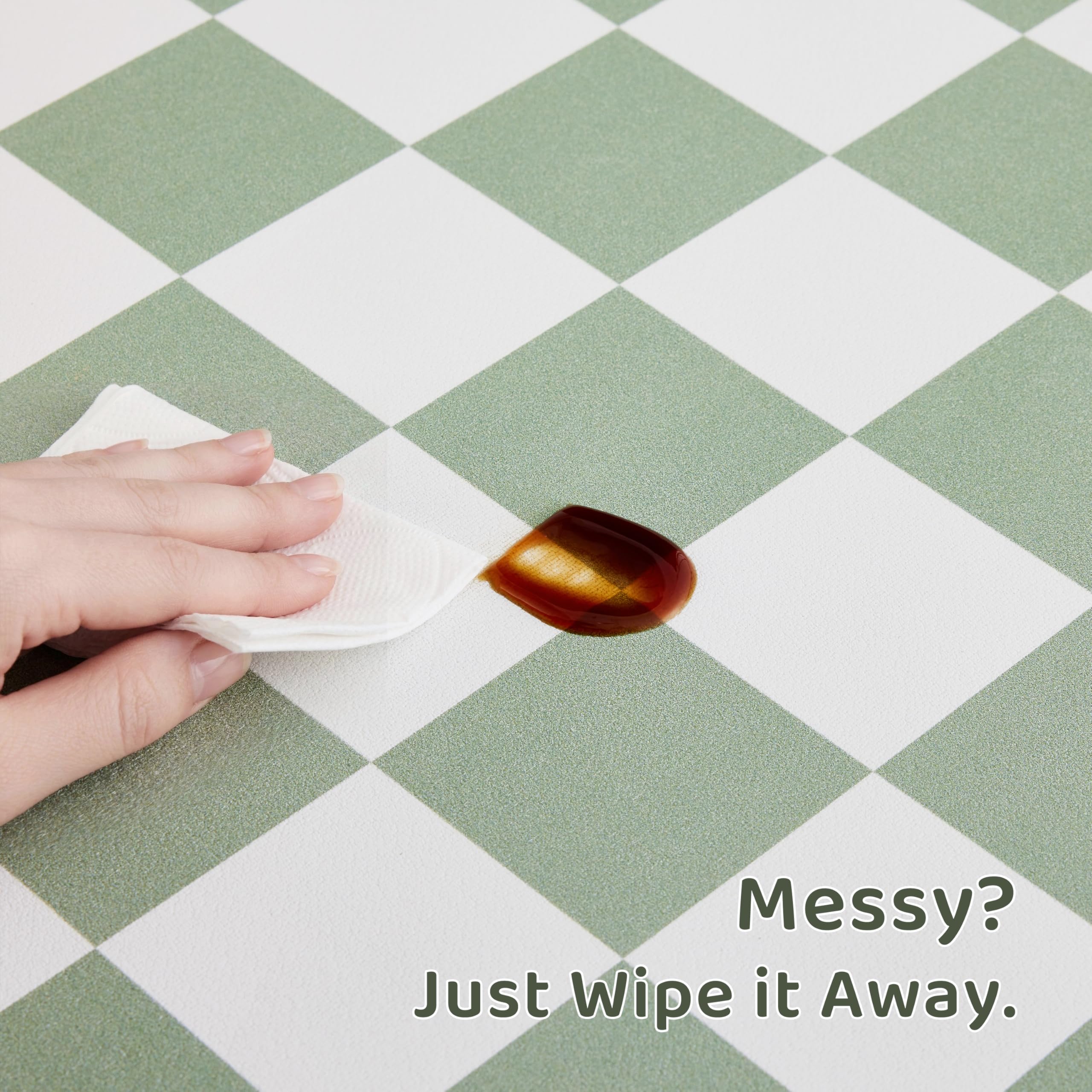Ralxion rubber-backed design stays put on tile or wood floors.