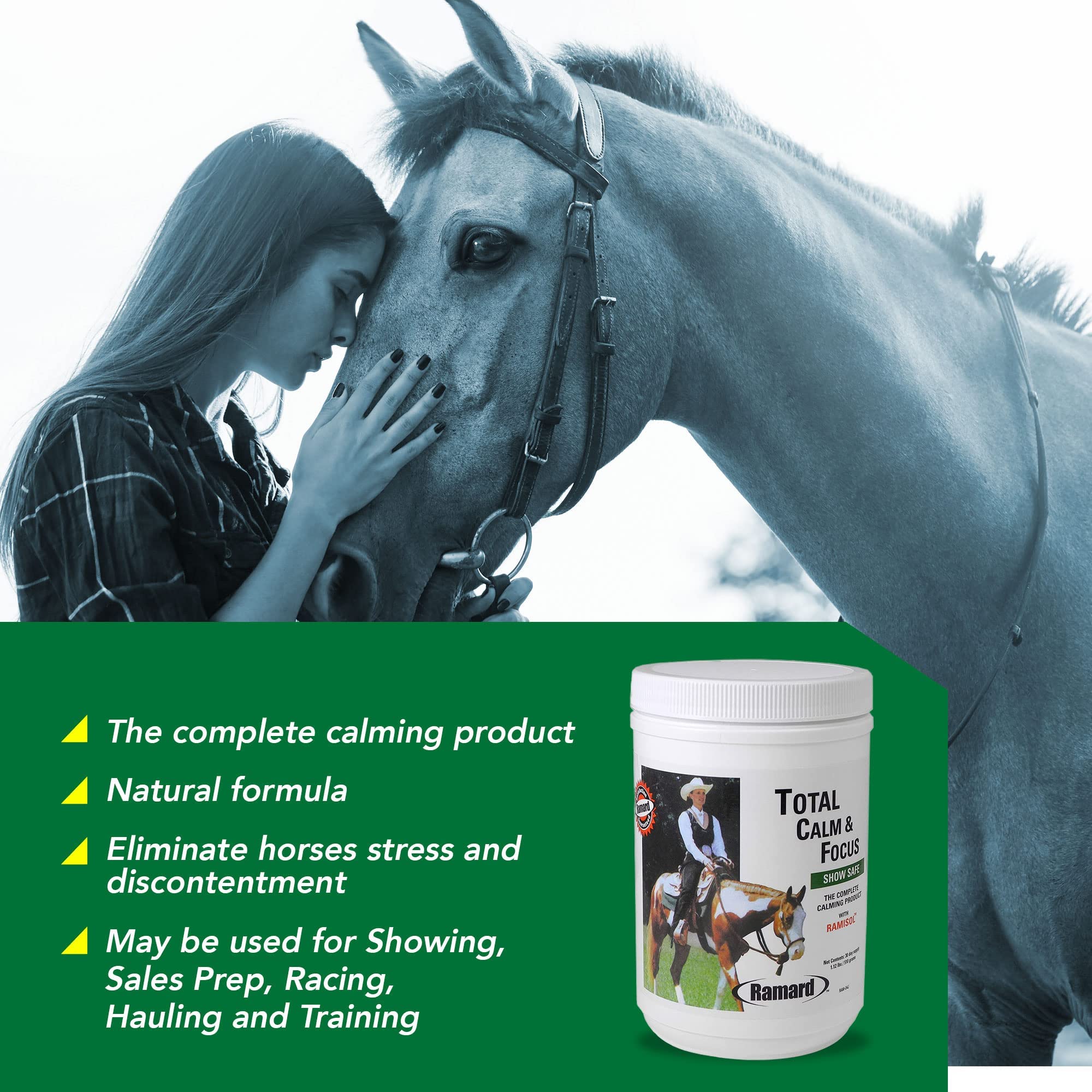 Ramard Total Calm bottle label highlights magnesium-based support for steady focus