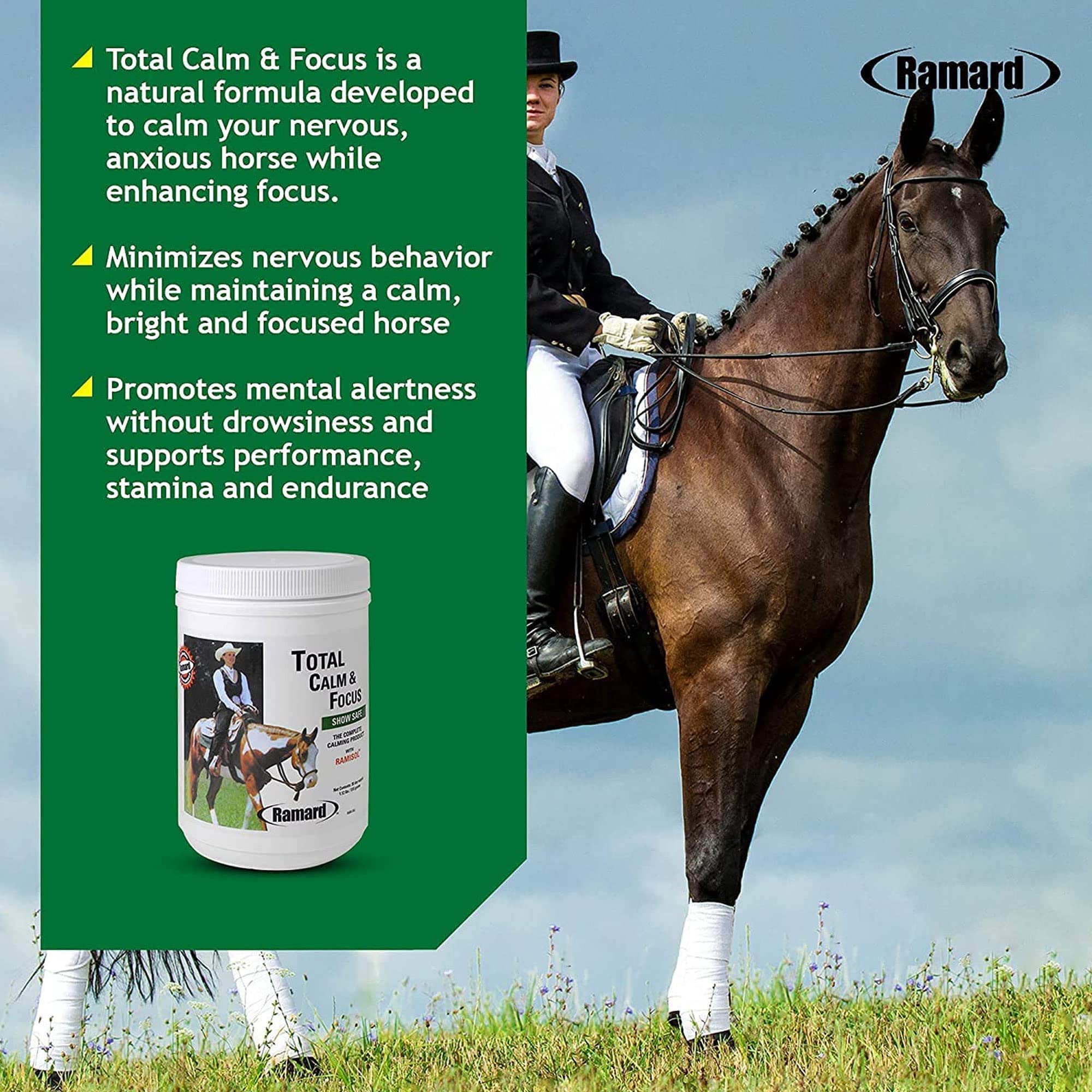 Ramard Total Calm scoop-dispense shows easy daily dosing for consistent use