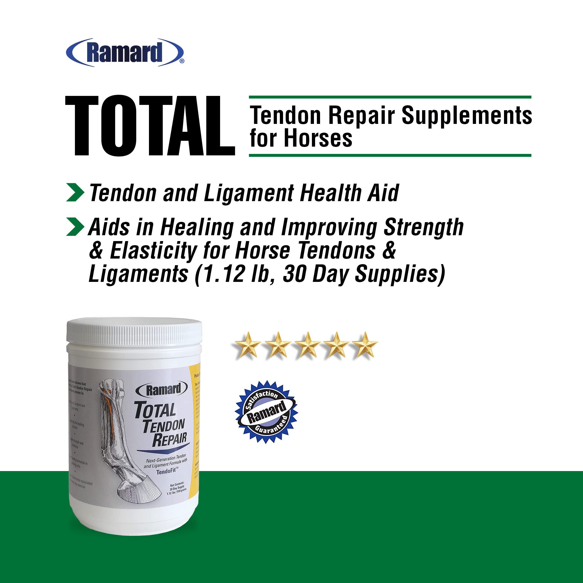 Ramard Total Tendon Repair ingredient panel shows key components.