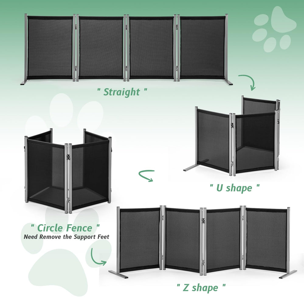RANTILA foldable dog gate in a hallway shows compact storage capability