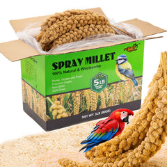RANZ millet spray 5lb bag for birds provides a natural, nutritious snack.