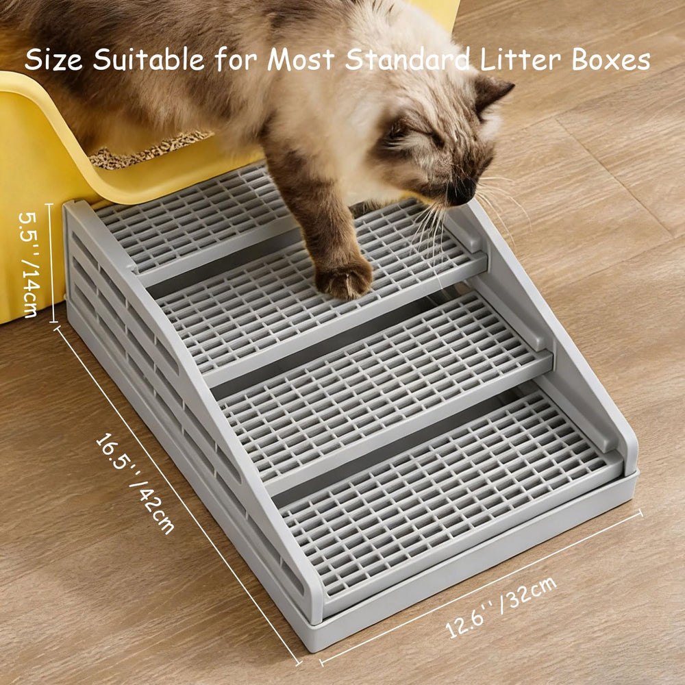 Rarenut top grid traps litter as cat exits the litter box