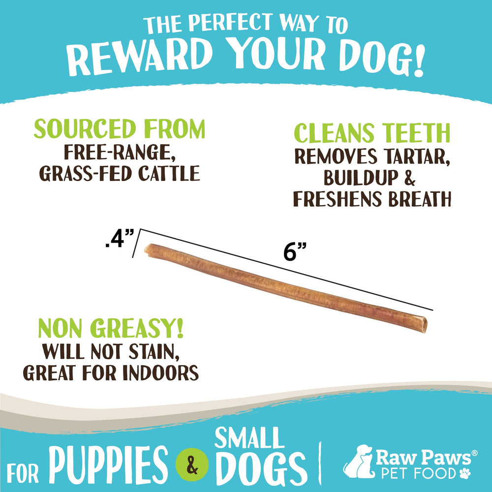 Raw Paws Bully Sticks for small dogs; teething-friendly, mental engagement