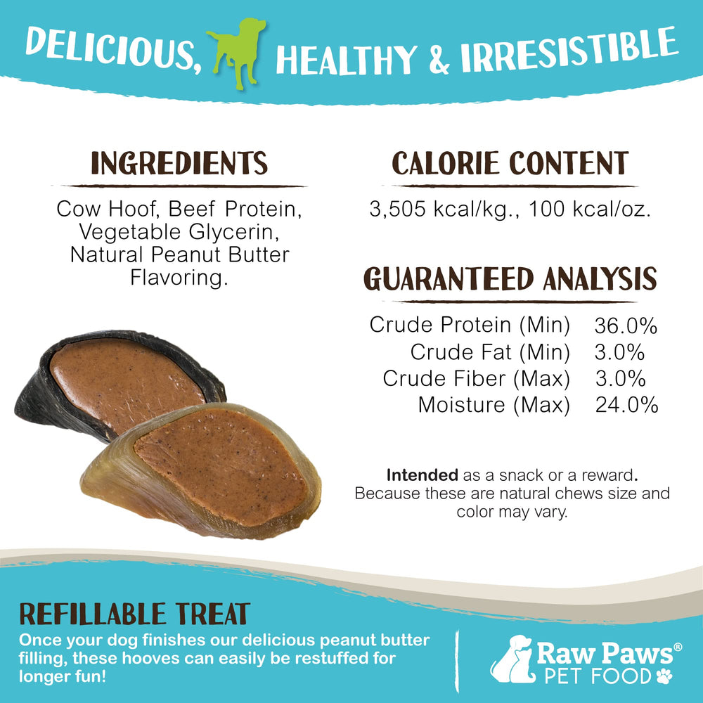 Raw Paws dog chews peanut butter inside peek showing filling.