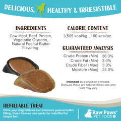 Raw Paws dog chews peanut butter inside peek showing filling.