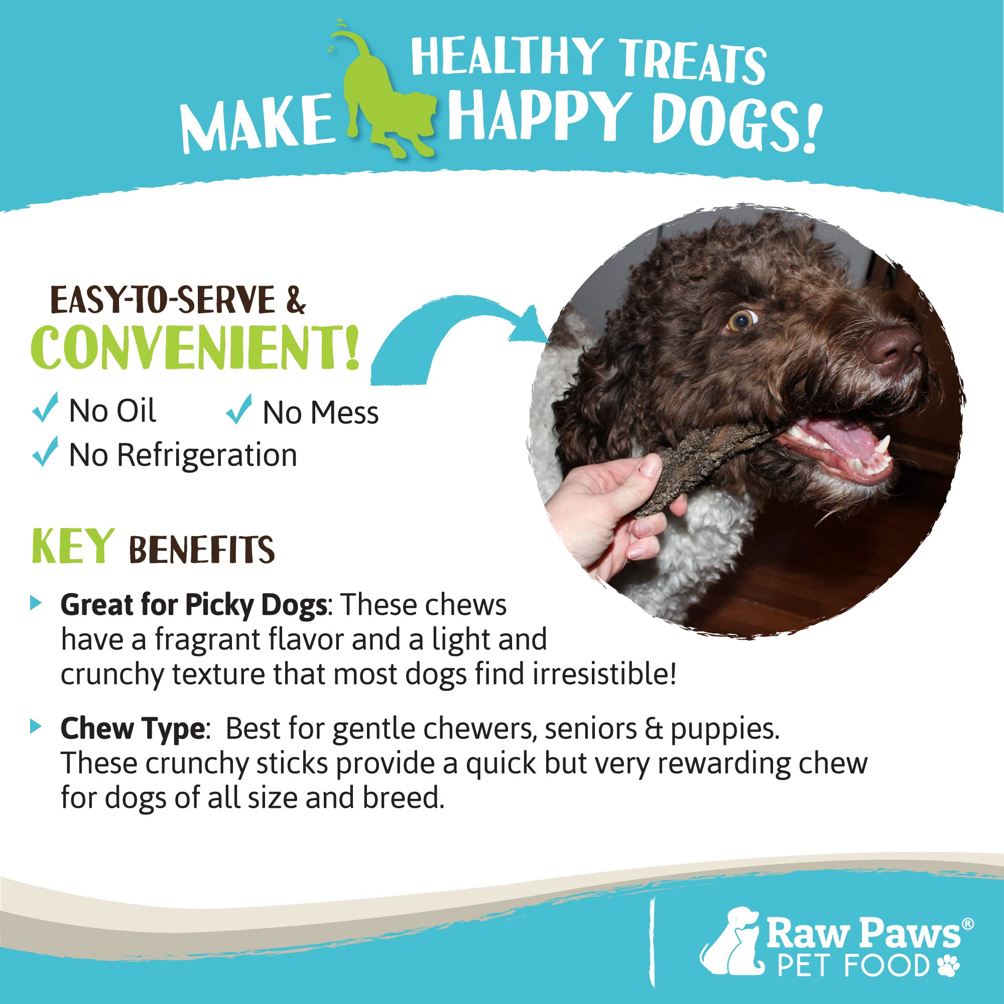 Raw Paws Green Beef Tripe Sticks 6-inch chew length supports long-lasting entertainment.