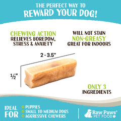 Raw Paws Himalayan Yak Chews for small dogs in use during playtime