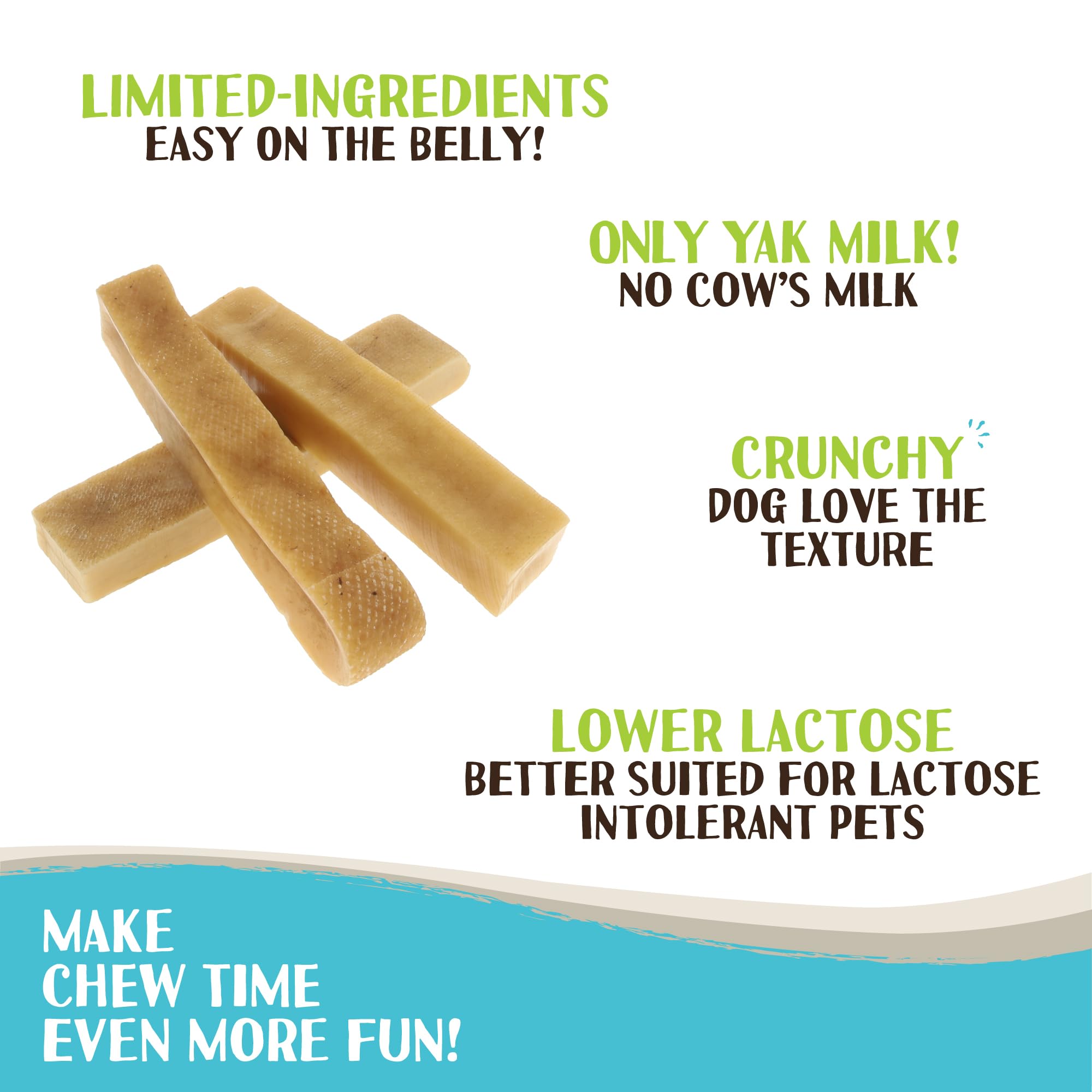 Raw Paws Himalayan Yak Chews texture close-up, firm cheese for durable chewing sessions.
