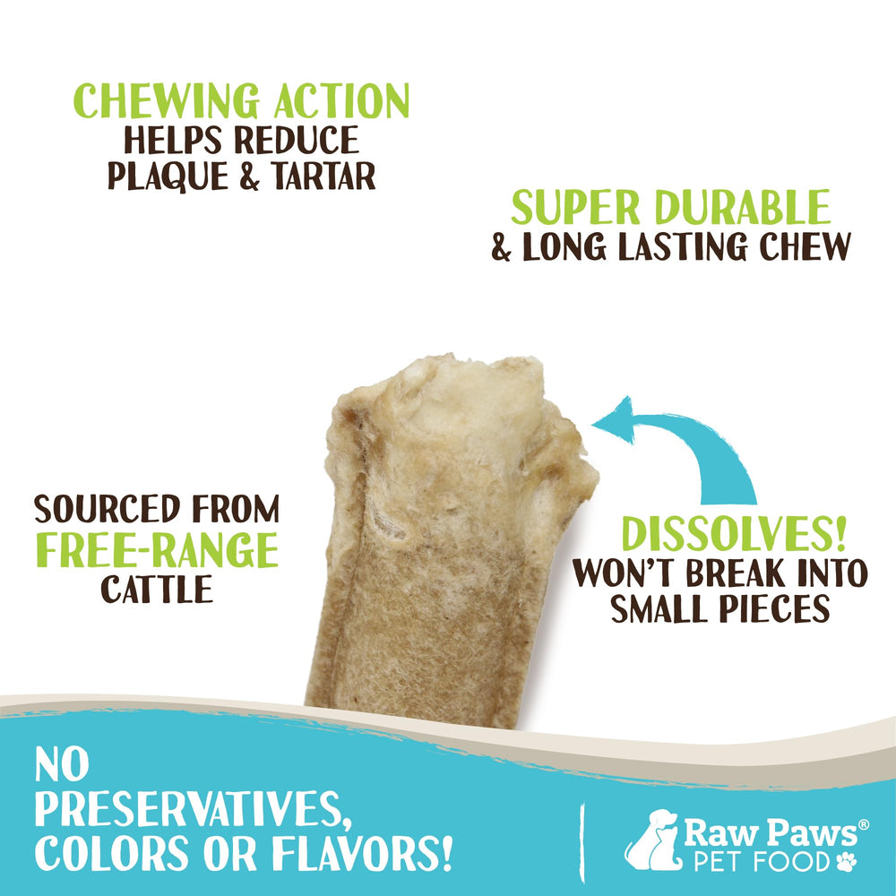 Raw Paws pressed rawhide sticks close-up showing natural ingredients