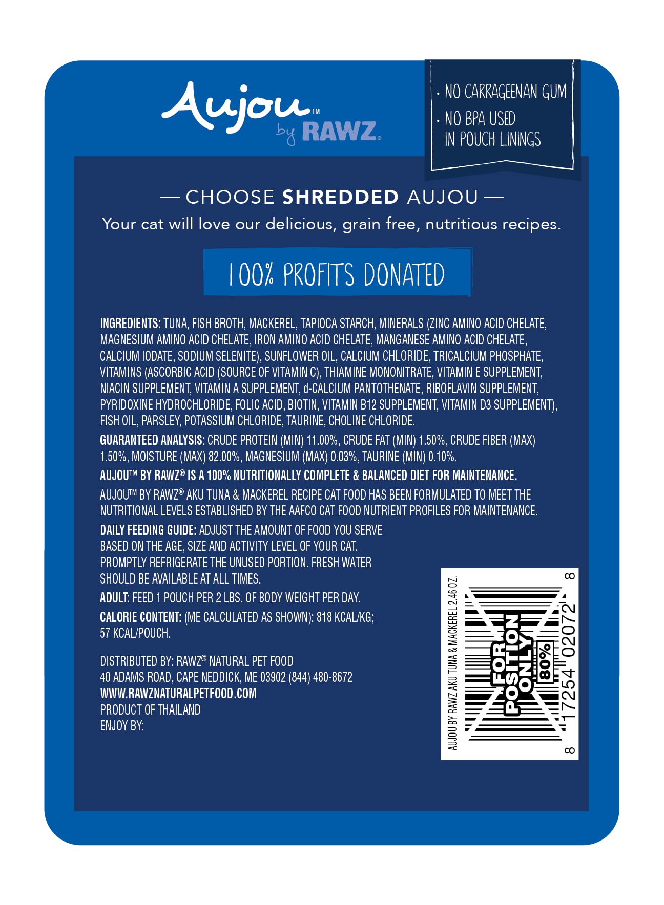 Rawz Aujou Aku cat food open pouch ready to serve