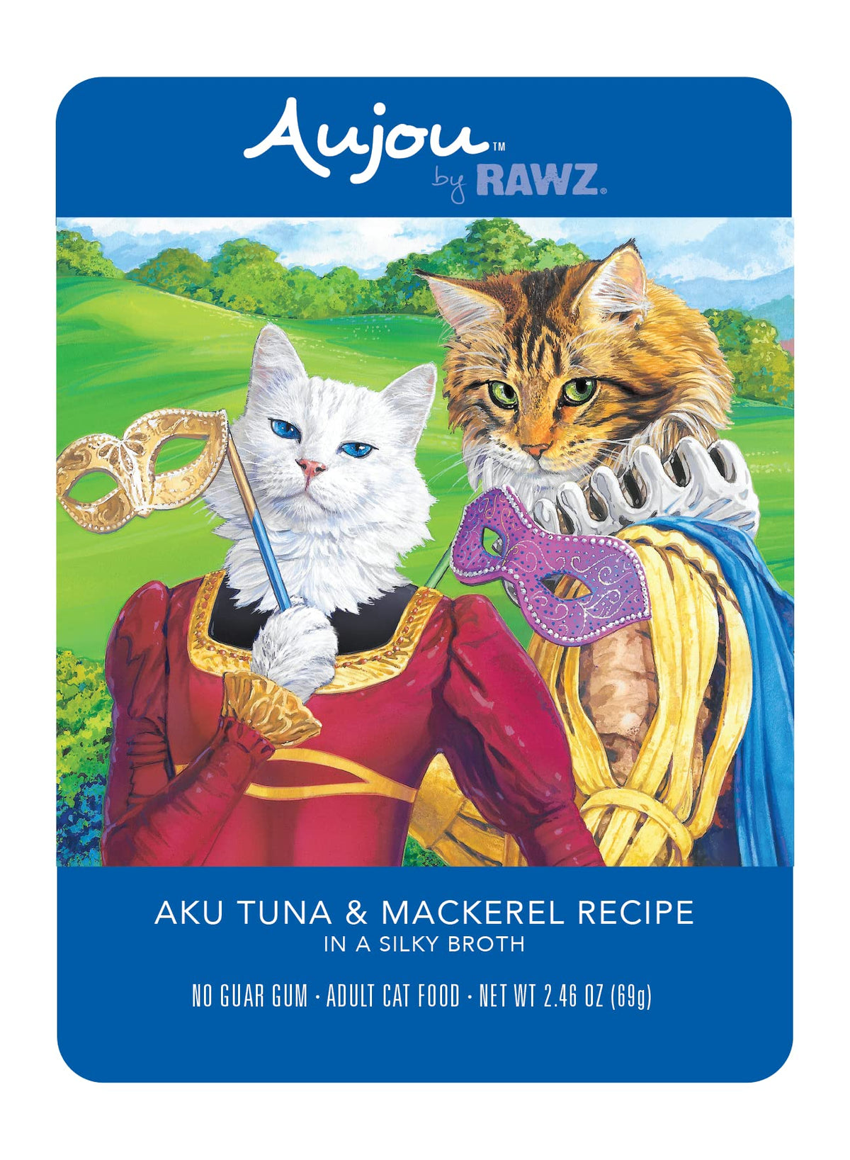 Rawz Aujou Aku tuna and mackerel cat food pouch for easy daily feeding