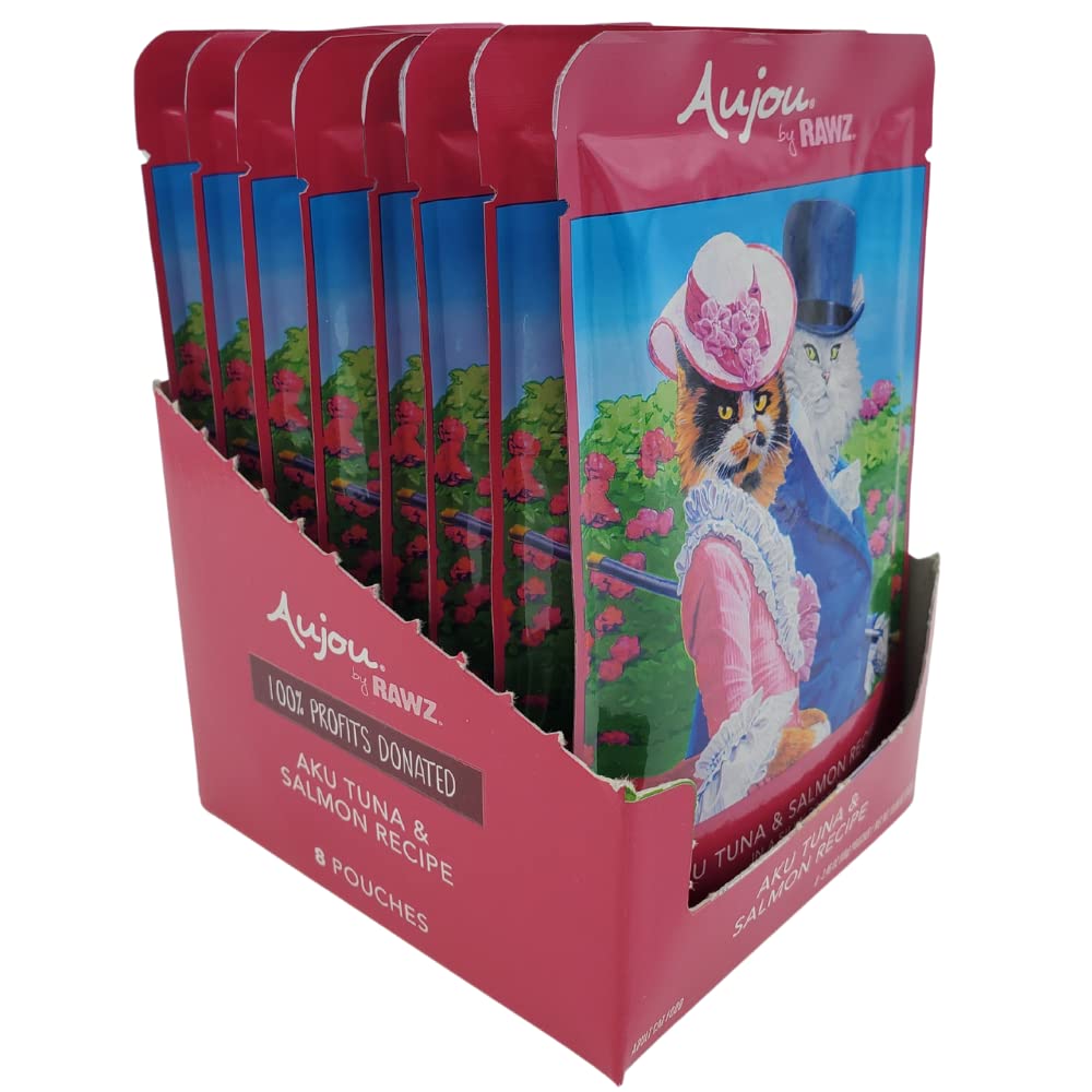 Rawz Aujou Aku tuna and salmon single-serve pouch ready to feed