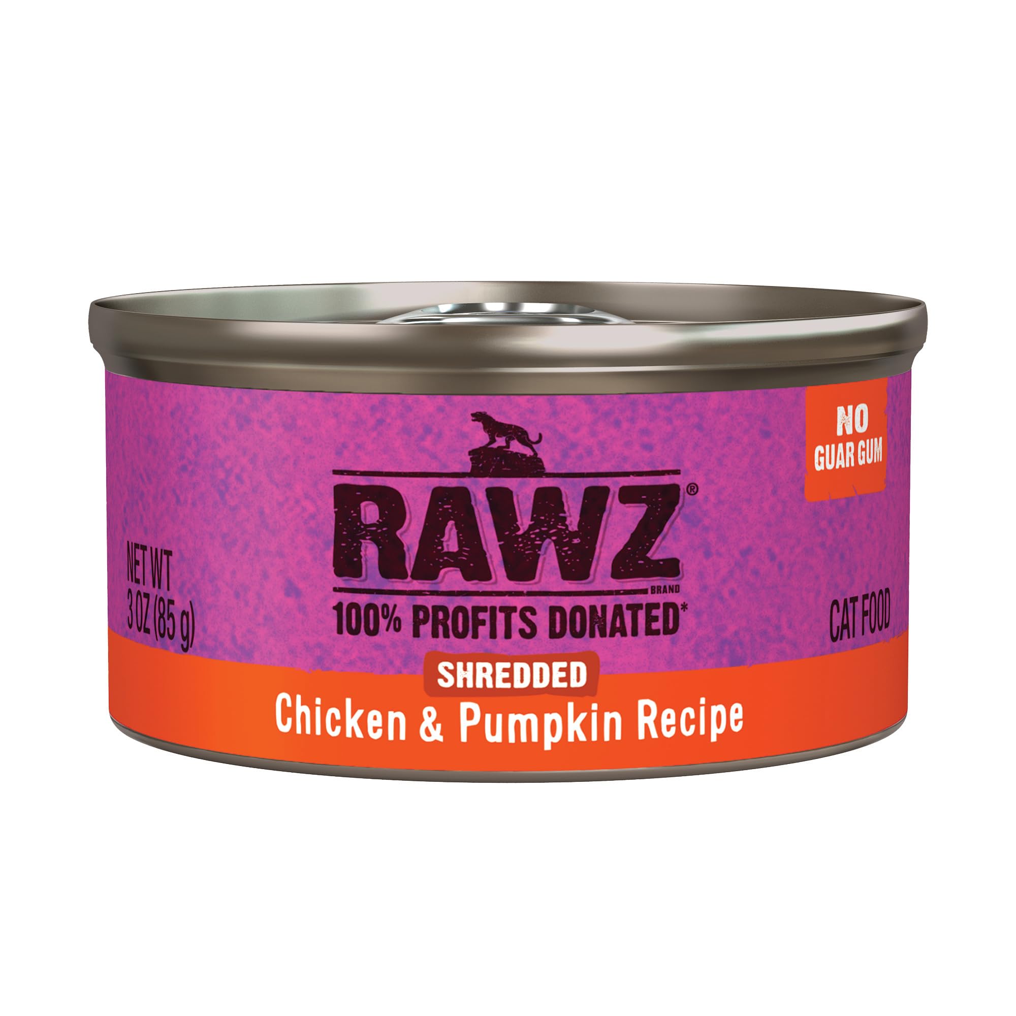 Rawz chicken pumpkin canned cat food 3oz in a case for easy feeding.