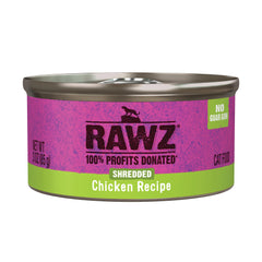 Rawz chicken wet food 3oz cans showing protein-rich meal for cats