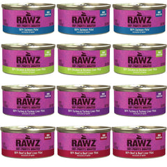 Rawz Natural Premium Pate can label close-up showing real meat as first ingredient.