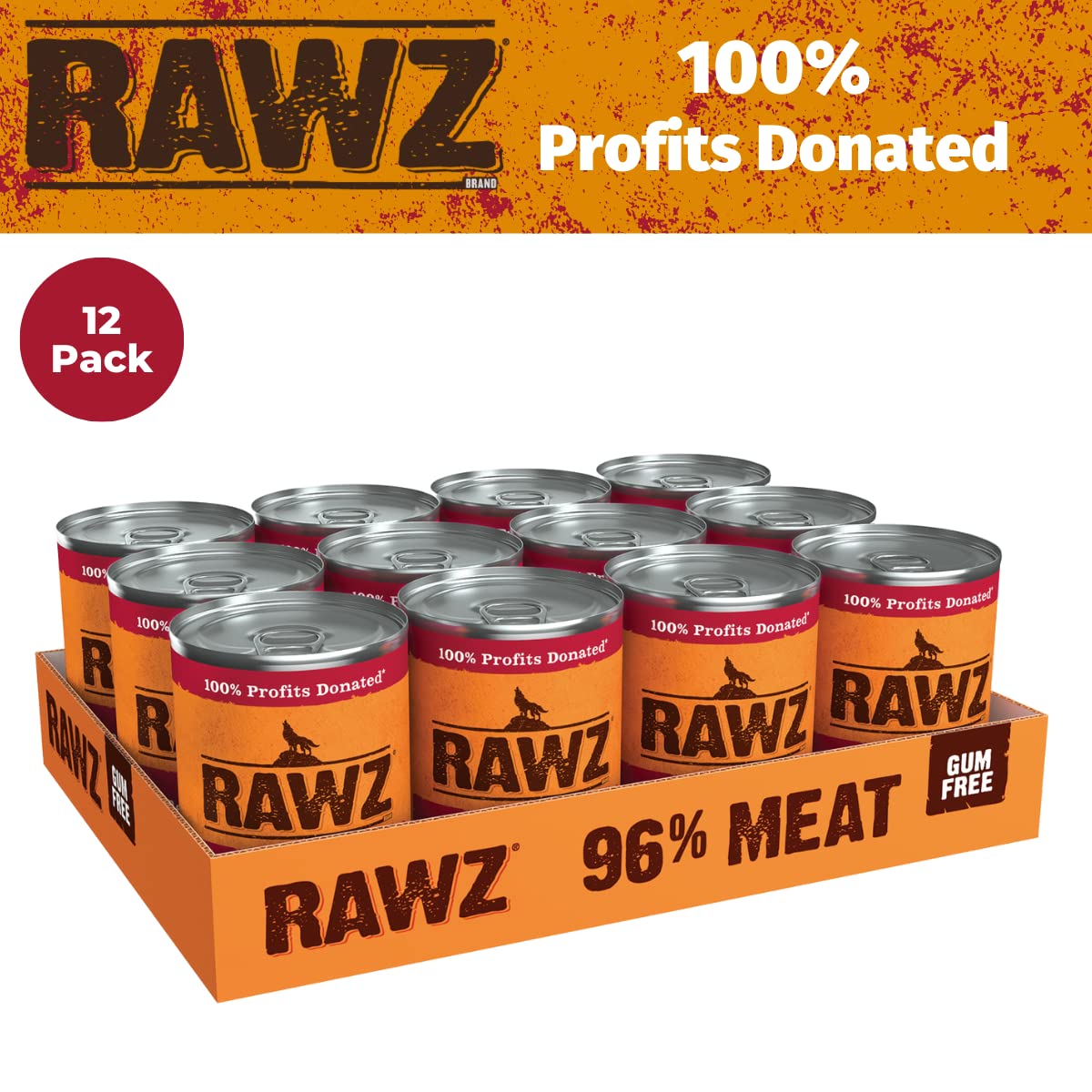Rawz no gums label emphasizes gum-free formula for dog digestion.