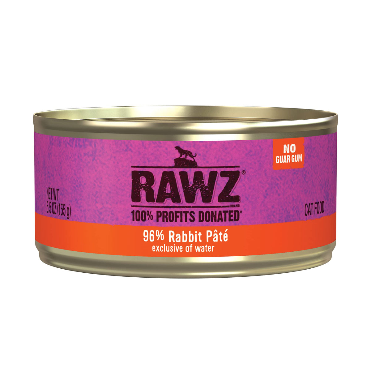 Rawz Rabbit Pate cans close-up shows real meat texture for carnivore cats.