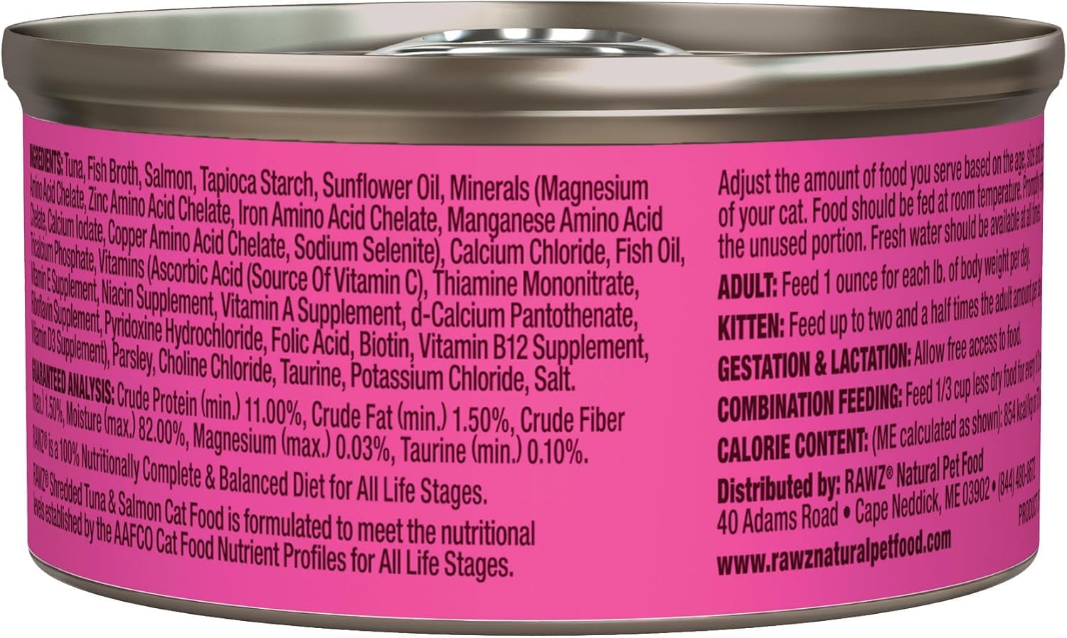 Rawz tuna-chicken shredded 3oz can provides protein variety