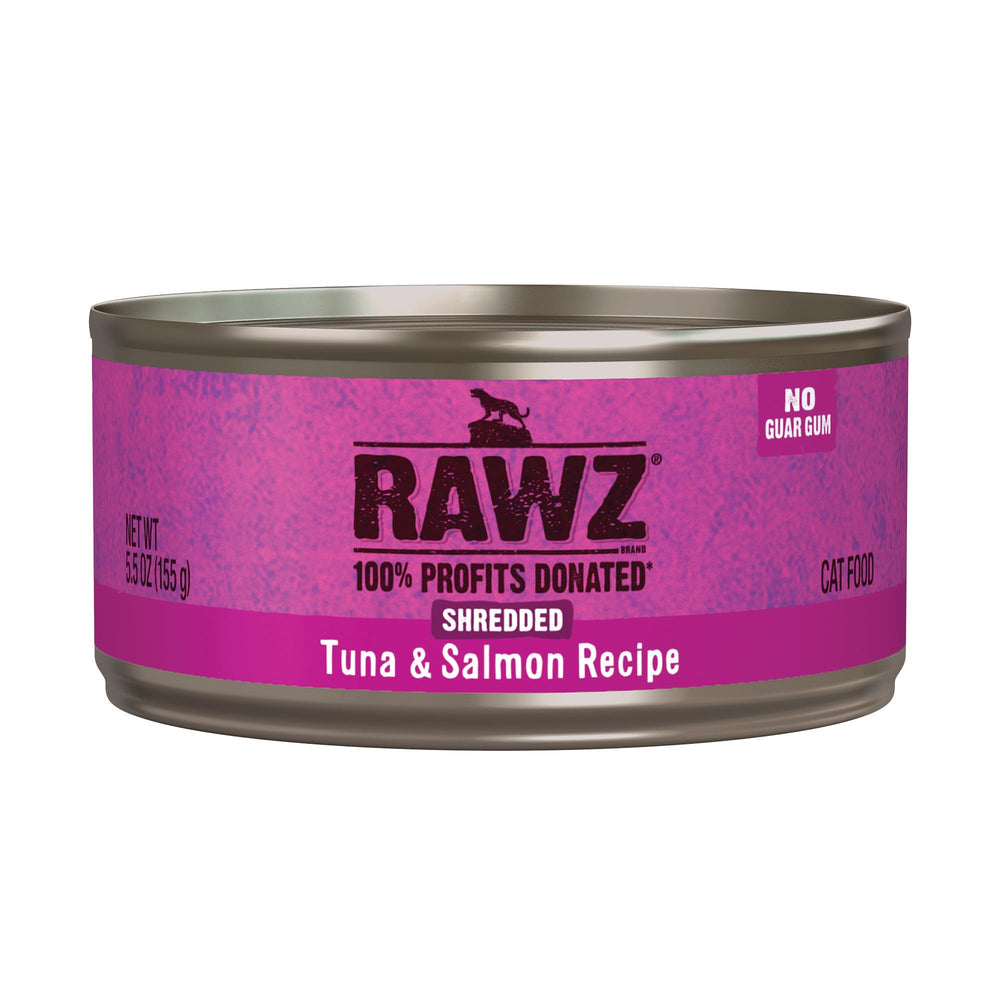 Rawz tuna salmon can label shows real meat first ingredient for balanced nutrition