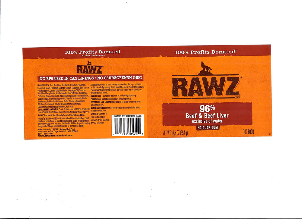 Rawz twelve-pack packaging shown for convenient dog food supply.