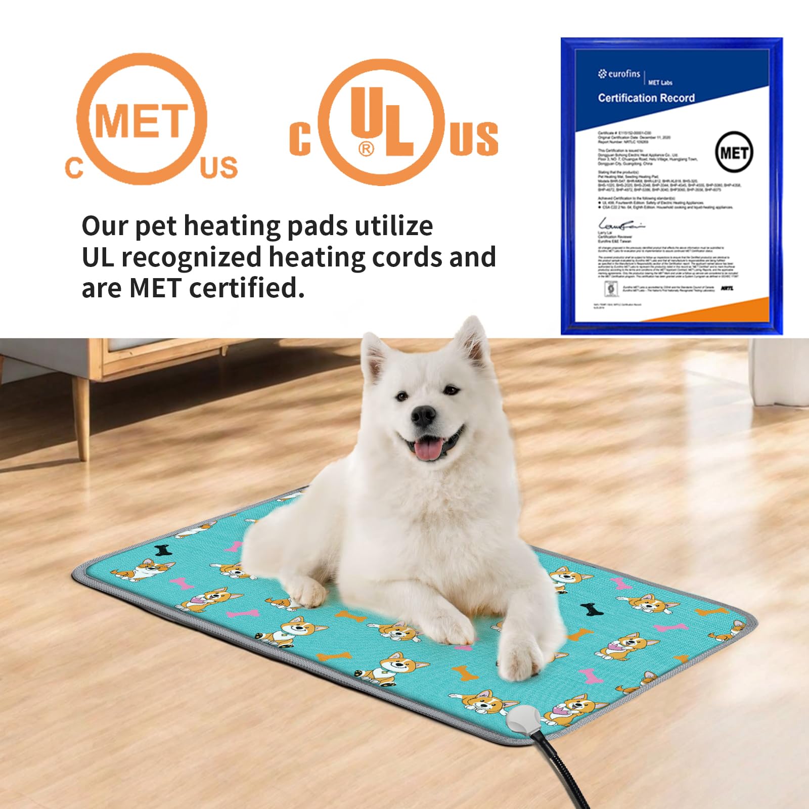 Chew-resistant cord adds safety for curious pets.