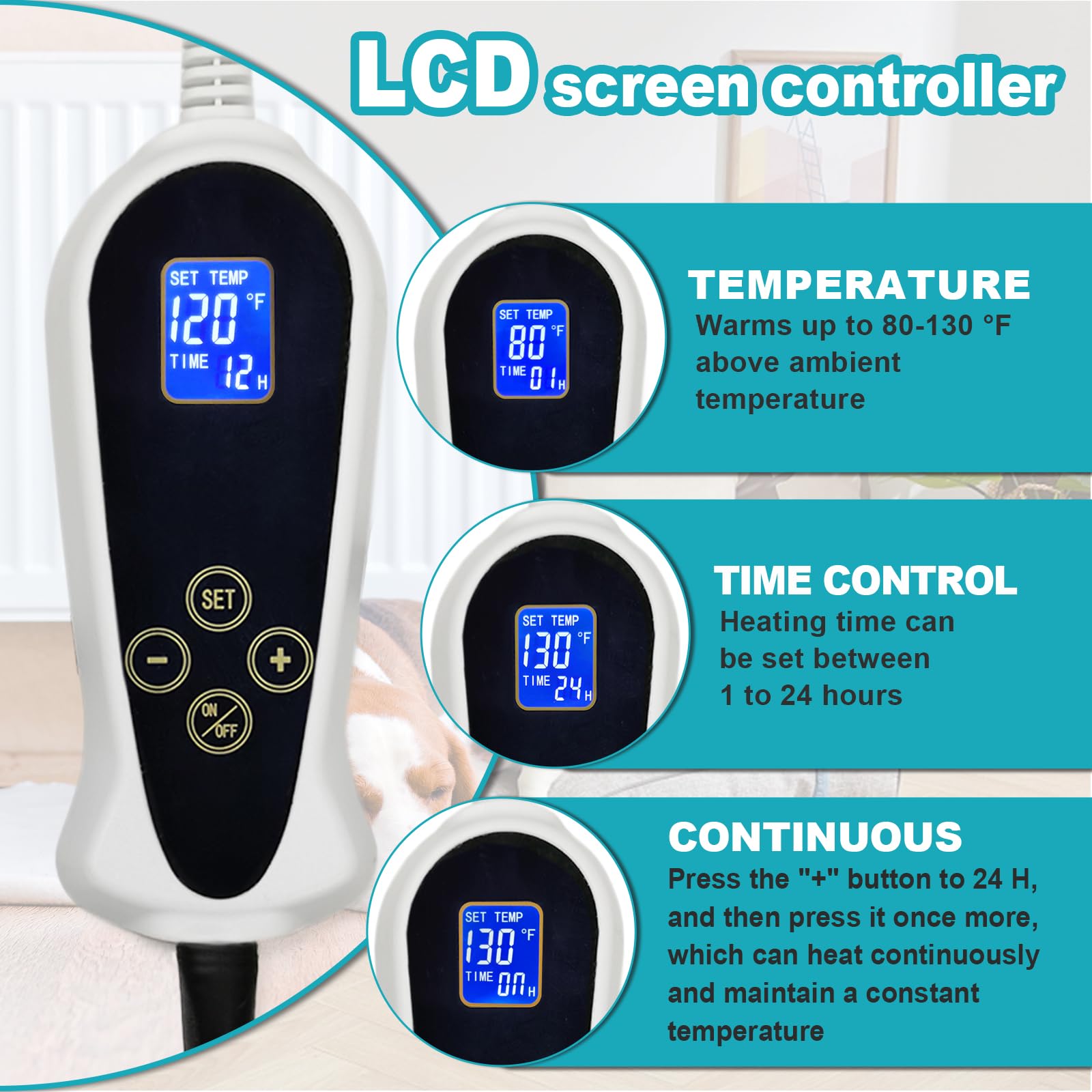 RC SLL dog heating pad with waterproof PVC cover for easy cleanup