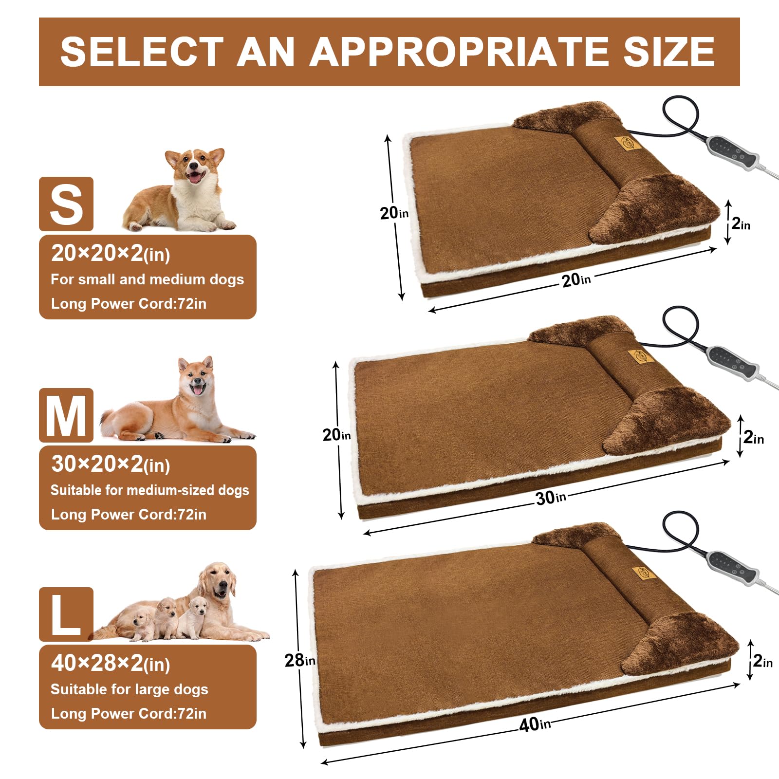 RC SLL heated pet bed thermostat close-up, customizable warmth for chilly days