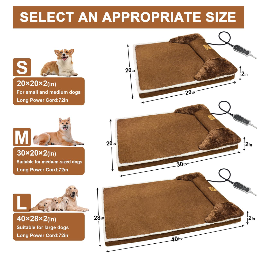 RC SLL heated pet bed thermostat close-up, customizable warmth for chilly days