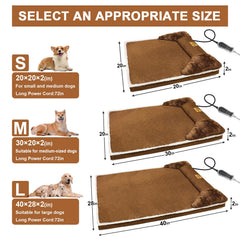 RC SLL heated pet bed thermostat close-up, customizable warmth for chilly days