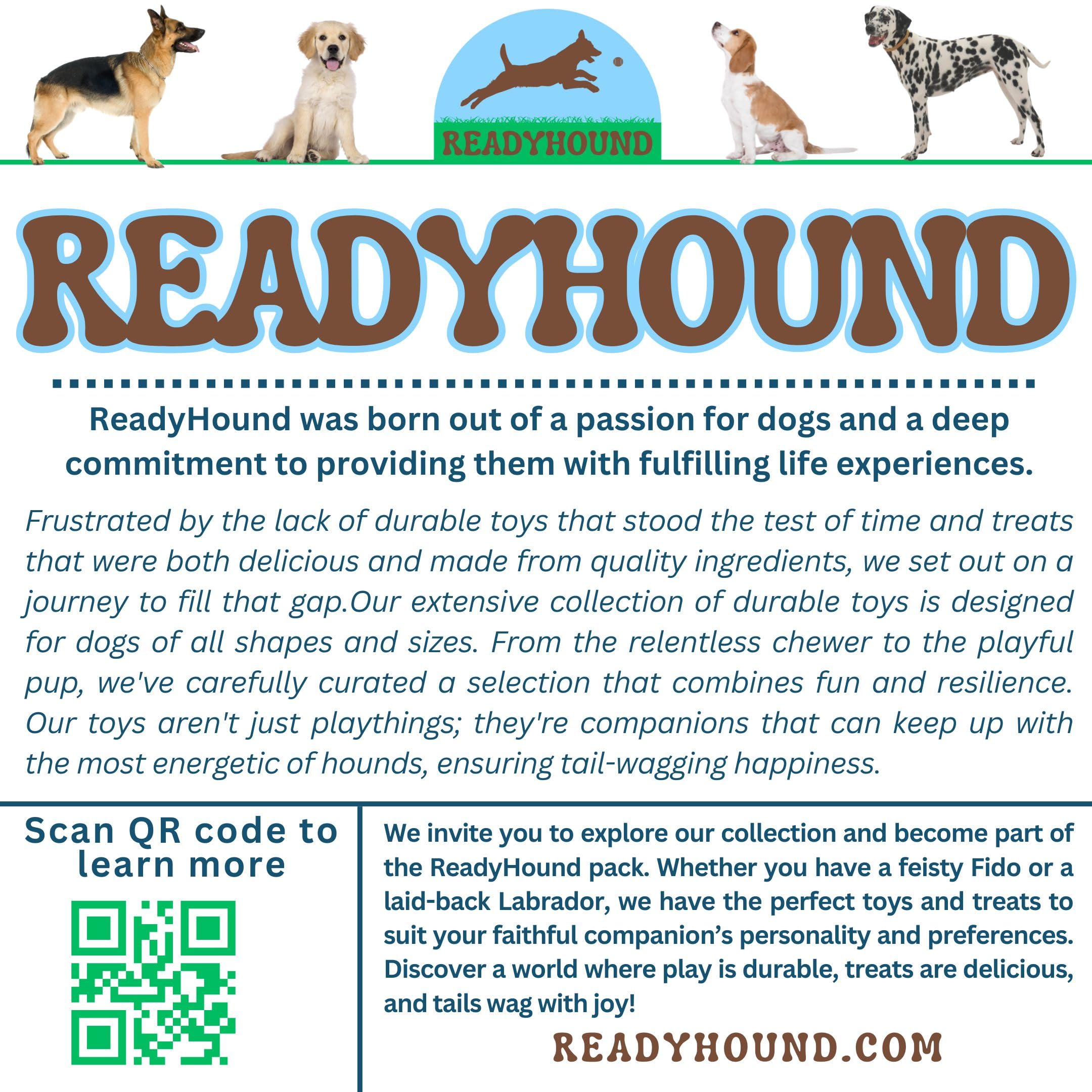 ReadyHound Pizza Dog Toy size versatility across puppies to large dogs.