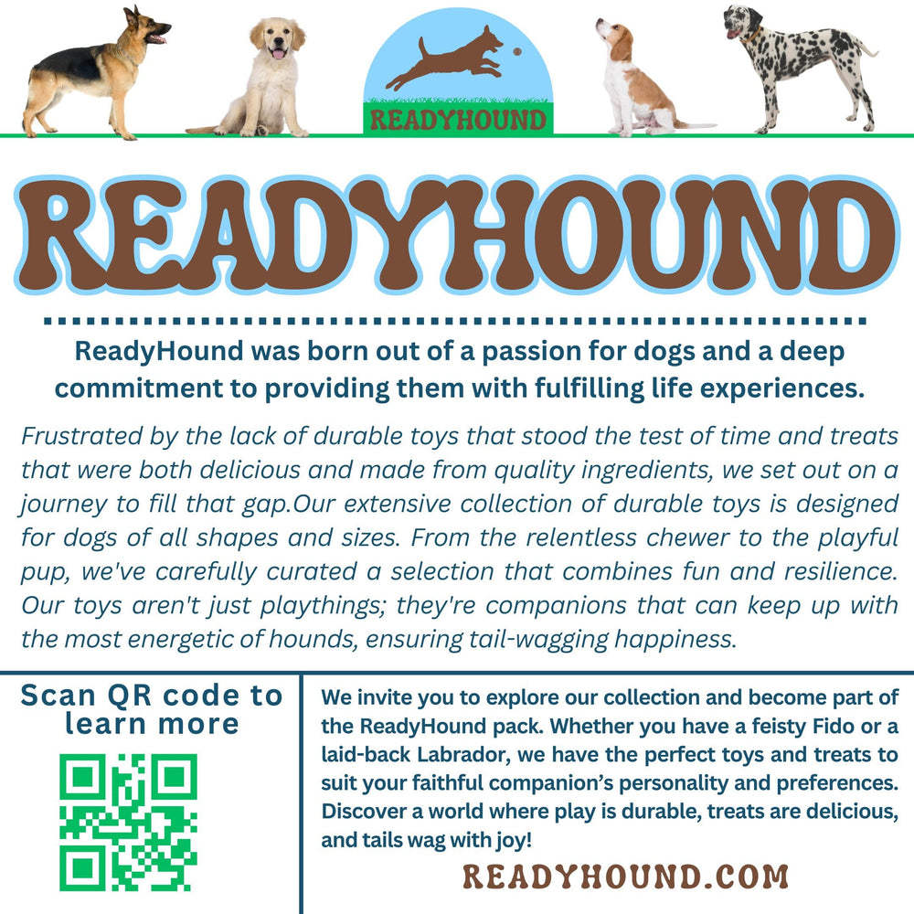 ReadyHound Pizza Dog Toy size versatility across puppies to large dogs.