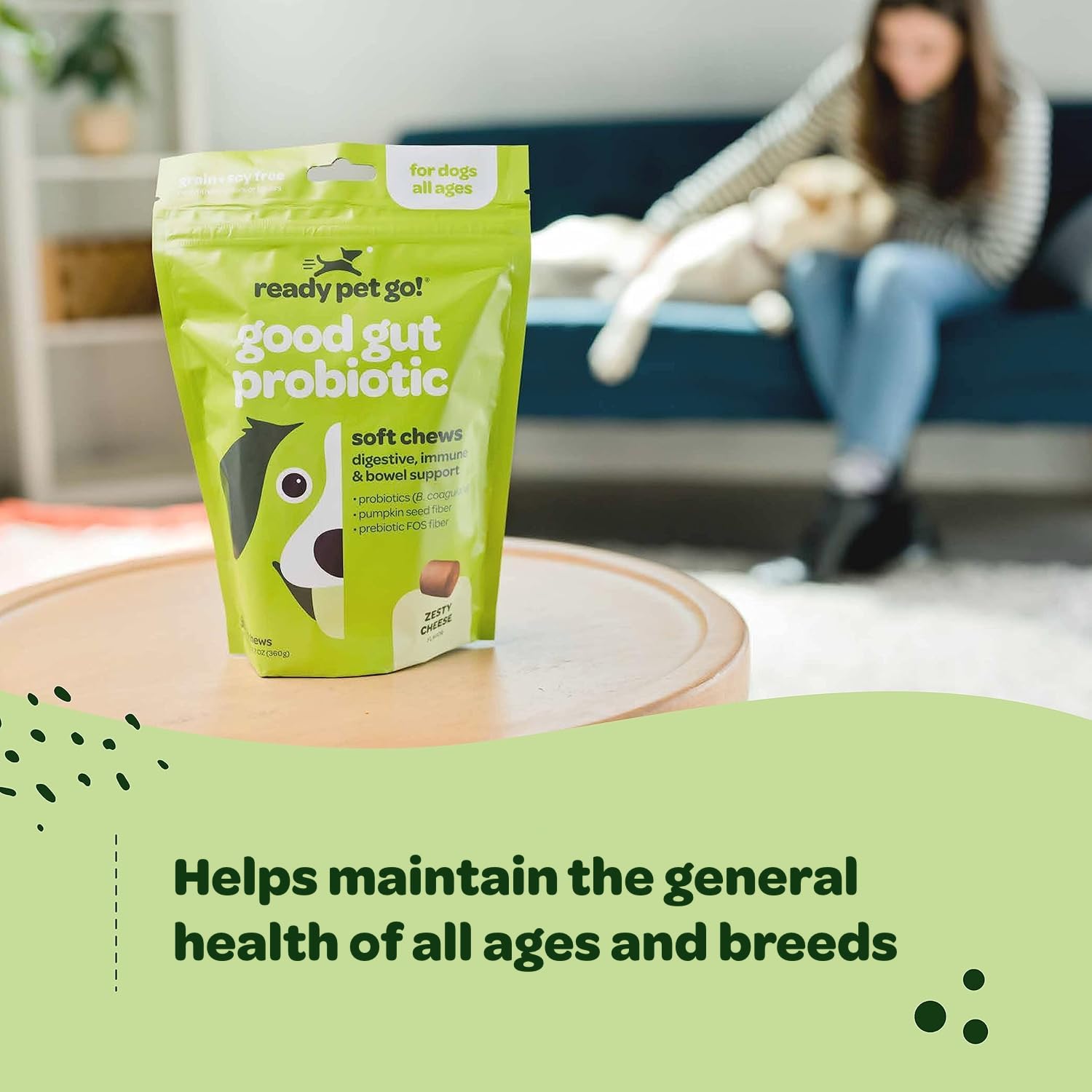 Ready Pet Go! probiotic chews NASC certification badge close-up