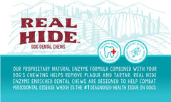 Real Hide chews in use during a chew session for engaging dental care.
