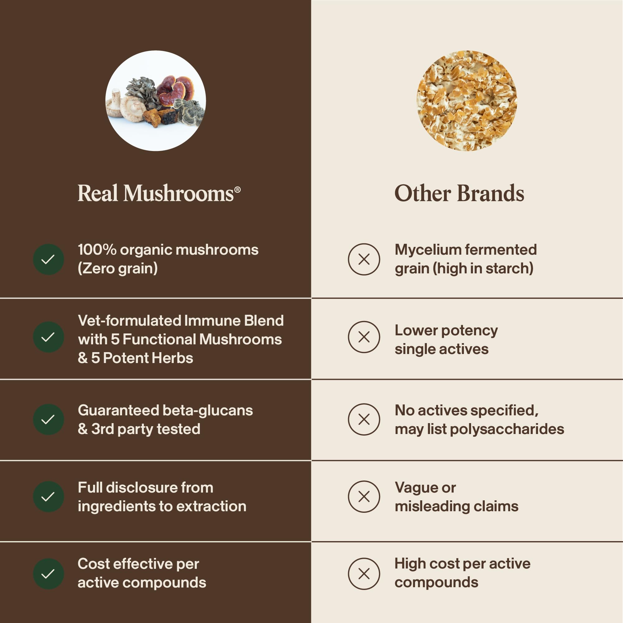 Real Mushrooms Immune Pet Chews made in USA—trusted, clean supplementation.
